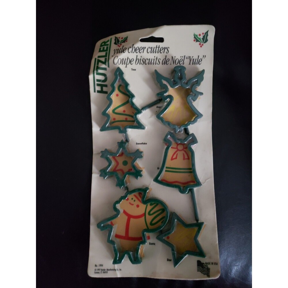Vintage 1994 Yule cheer green 6 pack cookie cutters